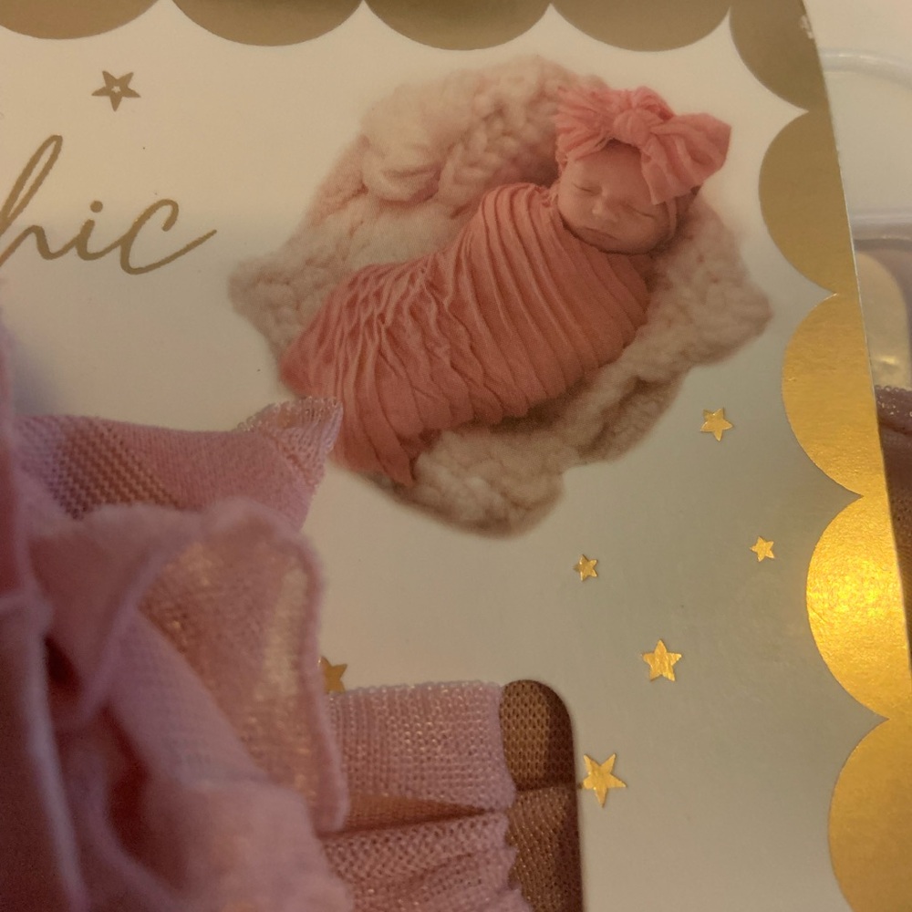 Danbar Simply Baby Chic Dusty Pink Baby Swaddle and Headband Set NWT